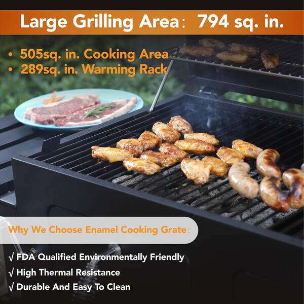 Heavy-duty Outdoor Barrel Charcoal Grill in Black