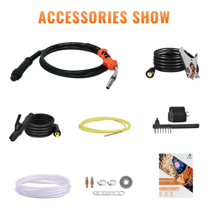 HITBOX Aluminum MIG Welder, 200Amp Dual Pulse MIG Welder 110/220V, Gas /Gasless MIG Lift TIG MMA Stick Welding Machine