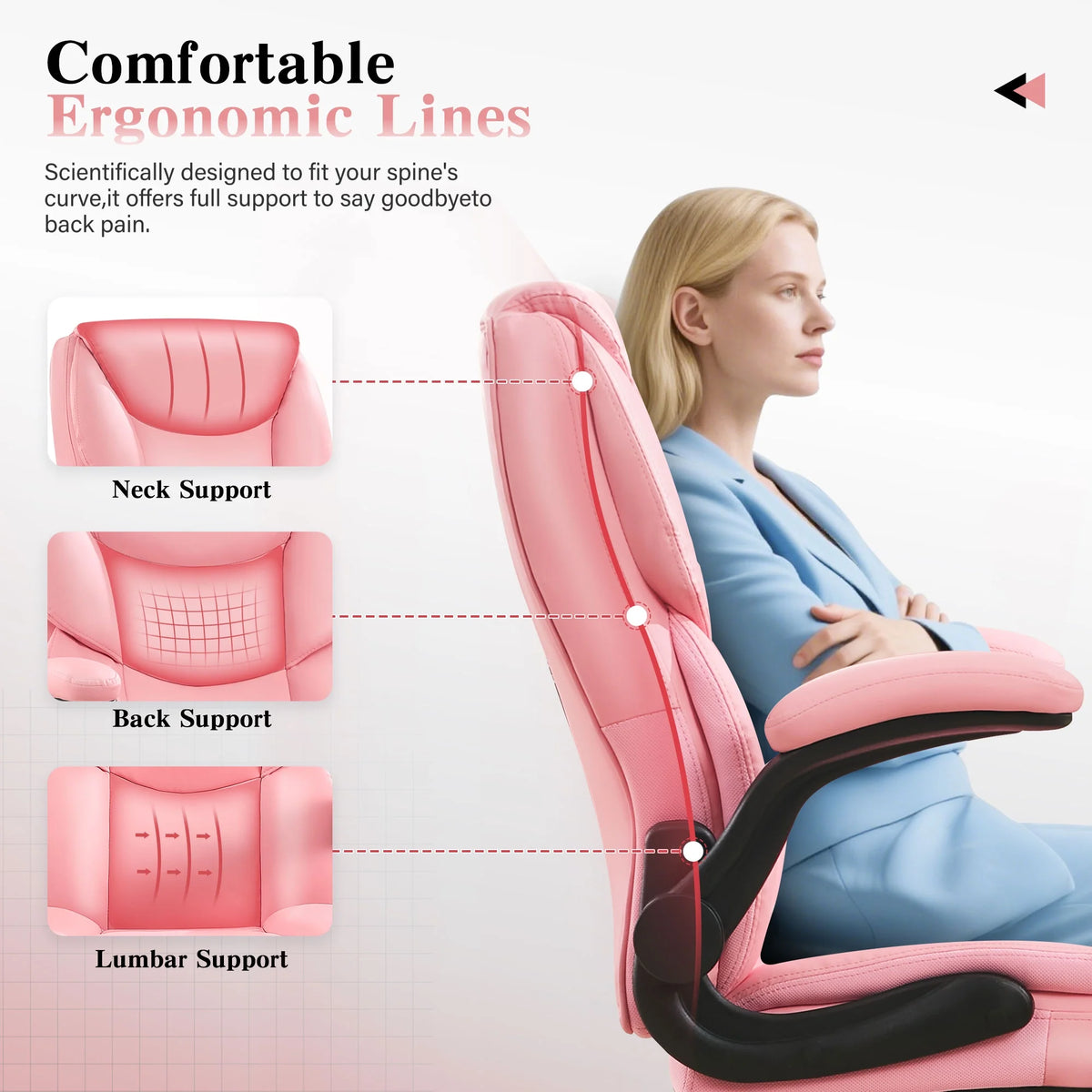 JONPONY Big and Tall Office Chair Wide Seat Ergonomic Computer Desk Chair High Back Executive Leather Chair Adjustable Task Chair Lumbar Back Support 8 Hours Heavy Duty Design,Black
