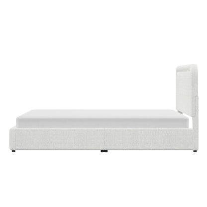 Better Homes & Gardens Juliet King Boucle Platform Bed, Ivory