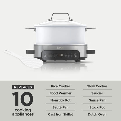 Ninja Foodi 6.5 qt Everyday PossibleCooker, Stainless Steel/White, Multi Cooker, Slow Cooker, MC1100