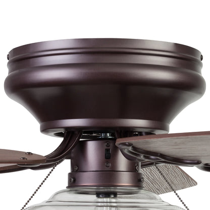 Better Homes & Gardens Wyndham 52" Bronze Ceiling Fan with Light, 5 Blades, Pull Chains & Reverse Airflow