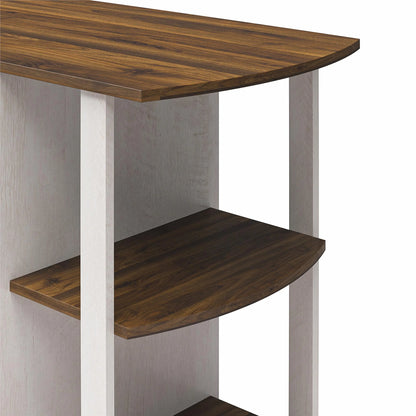 Ameriwood Home L Shaped Desk with Side Storage, Black Oak