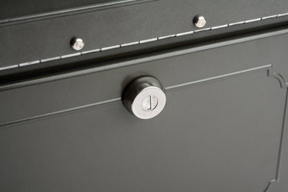 Architectural Mailboxes Oasis Classic Black Post Mount Mailbox, Galvanized Steel, Locking