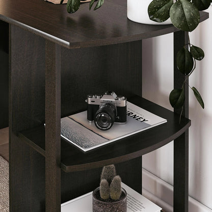 Ameriwood Home L Shaped Desk with Side Storage, Black Oak
