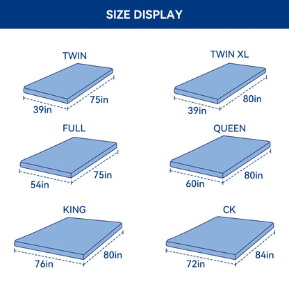 3 Inch Memory Foam Mattress Topper Queen Size Breathable Gel Memory Foam Cooling Mattress Topper Mattress Pad Cover for Back Pain Bed Topper with Washable Cover