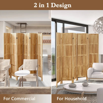 Aletheiawu 4 Panel Room Divider Wall and Folding Privacy Screens No Installation Required White