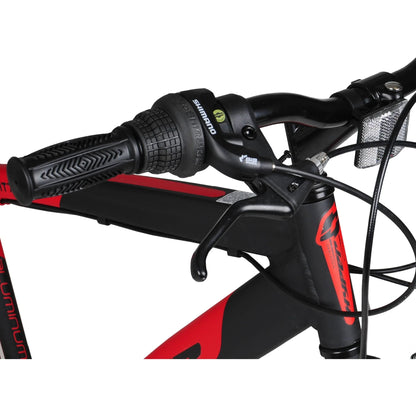 Bicycle 700c Men's Spin fit Hybrid Bike, Black and Red