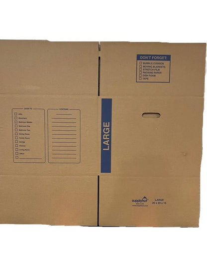 50 - Pack Large Cardboard Moving Boxes 20x20x15 32 ECT With Handles