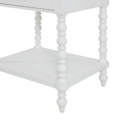 Pioneer Woman Harper Spindle Nightstand with USB Charging Ports, Adults and Teens, White Finish