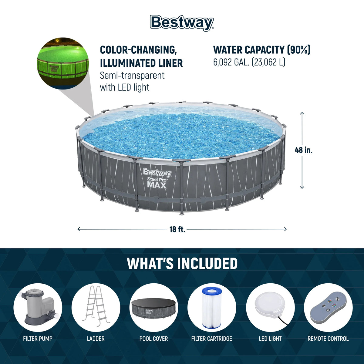 Bestway Steel Pro MAX 12' x 30" Above Ground Outdoor Swimming Pool Set
