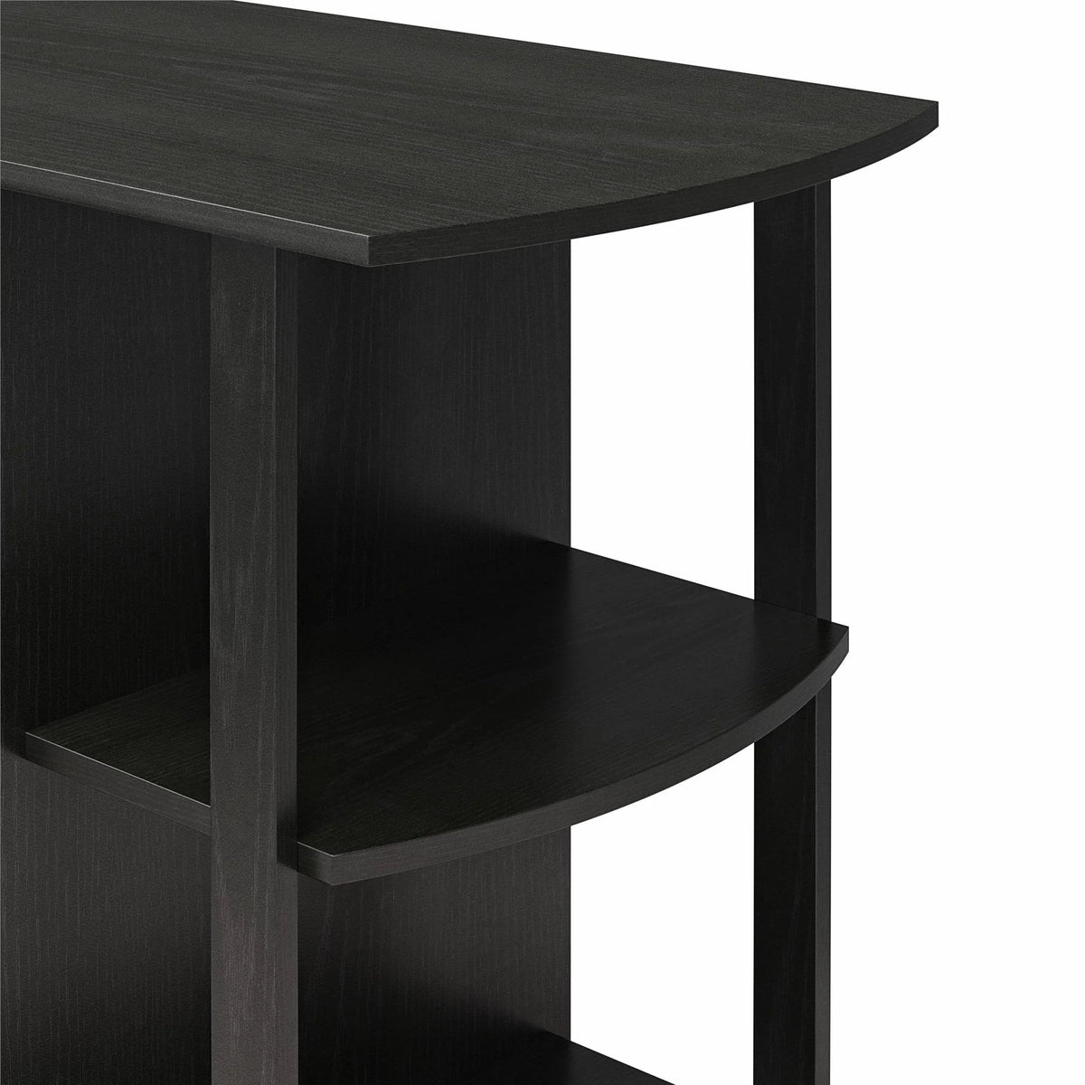 Ameriwood Home L Shaped Desk with Side Storage, Black Oak