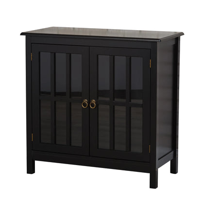 Simple Living  Portland 2-Door Glass Cabinet Antique White