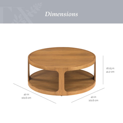 My Texas House Haven Round Coffee Table with Warm Brown Finish