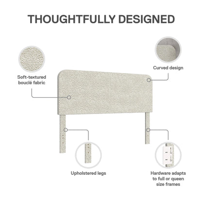 Better Homes & Gardens Juliet Full/Queen Boucle Headboard, Ivory