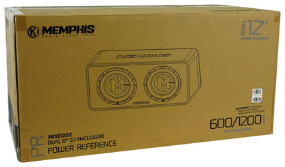 Memphis Audio PRXE12D2 1200w Dual 12" Subwoofers+Enclosure Box+Amplifier+Amp Kit