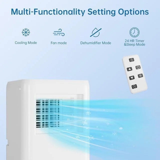 10000 Btu Portable Air Conditioners, 3-in-1 AC Unit, Dehumidifier, and Fan Mode, Portable AC with 24H Timer & Remote Control for Home, Office, School