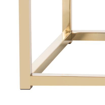 SAFAVIEH Reynolds Contemporary Modern Glam Tufted Bench, Black/Brass
