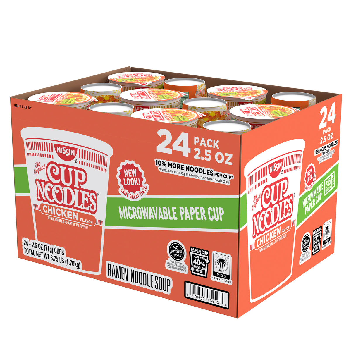 Nissin Cup Noodles, Chicken, 2.5 oz, 24-count