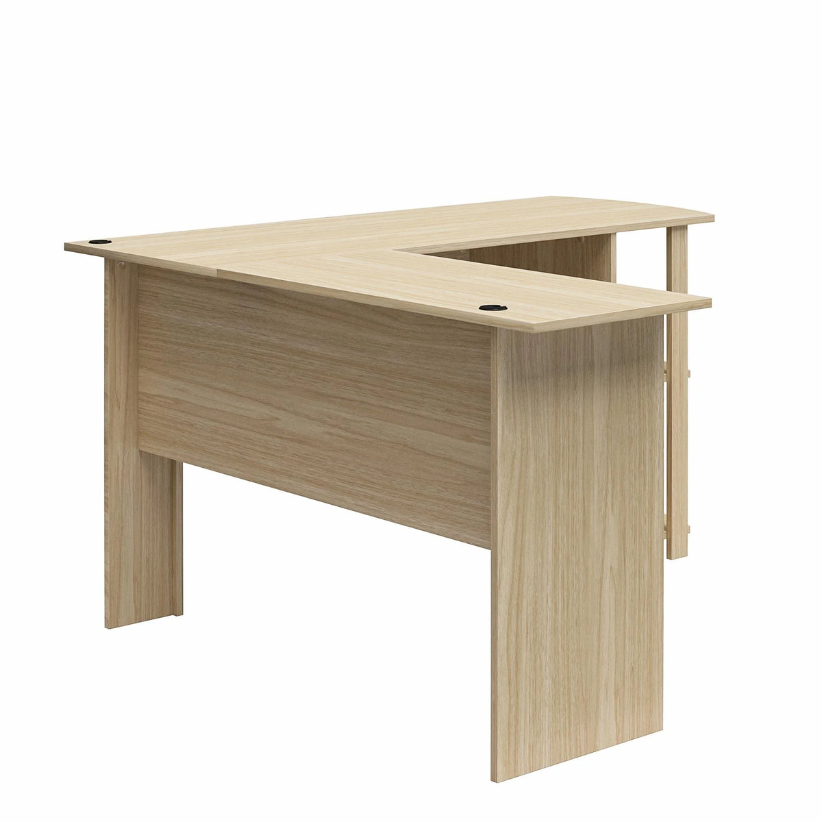 Ameriwood Home L Shaped Desk with Side Storage, Black Oak