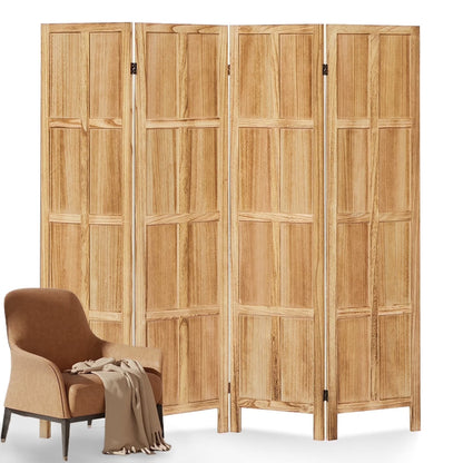 Aletheiawu 4 Panel Room Divider Wall and Folding Privacy Screens No Installation Required White
