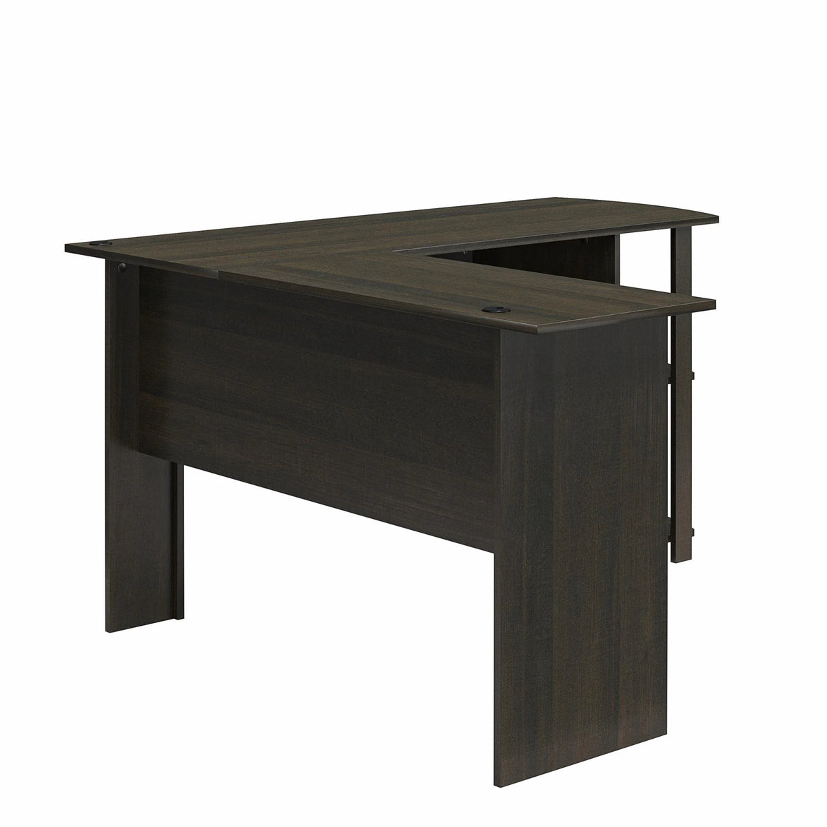 Ameriwood Home L Shaped Desk with Side Storage, Black Oak