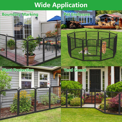 Garden Fence with Gate Fencing No Dig Fence Panels 30ft(L) 32in(H) for Yard Animal Barrier Decorative Garden Fencing for Backyard Patio Garden Fences and Borders for Dogs