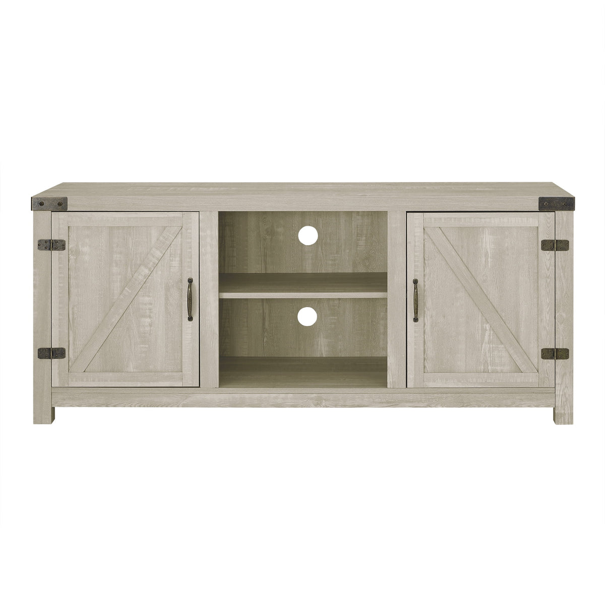 Walker Edison Modern Farmhouse Barn Door TV Stand for TVs up to 65", Grey Wash