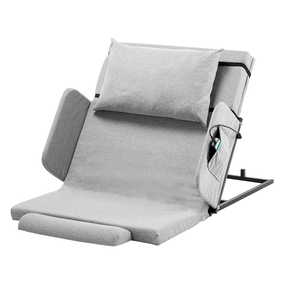 KFFKFF Electric Adjustable Bed Backrest, 300 lbs Capacity, 4-68 Incline, with Armrest & Storage Pocket, Machine Washable, Ideal for Pregnant Women, Elderly, and Patients