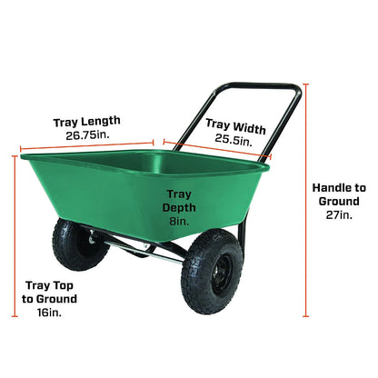 Garden Star Dual-Wheel, Poly Tray Garden Barrow Wheelbarrow