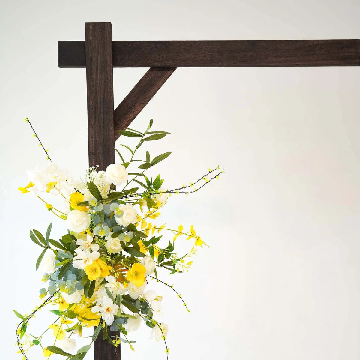 Efavormart 7FT Rustic Square Wedding Arch Wooden Backdrop Stand, Wedding Ceremony Arch - Brown