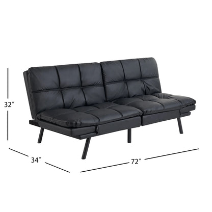 Mainstays Memory Foam Futon with 72",Black
