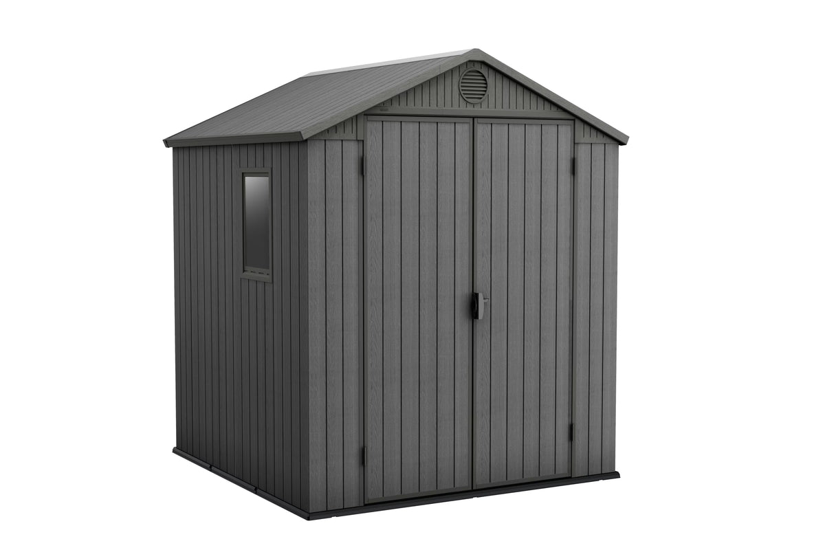 Keter Outdoor Storage Shed, Durable Resin, Compact & Portable, Store-It-Out Darwin, Grey