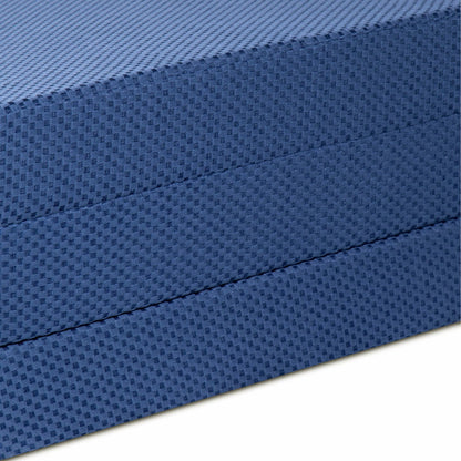 4'' Tri-Fold Memory Foam Mattress, Blue, Twin