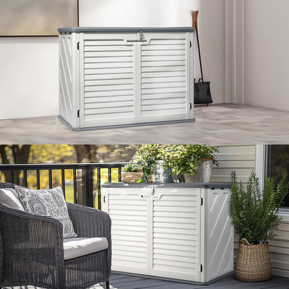 EasingRoom 260 Gallon Storage Deck Box Courtyard White