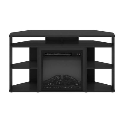 Jensen Corner TV Stand with Fireplace for TV up to 55 in., French Oak Grey
