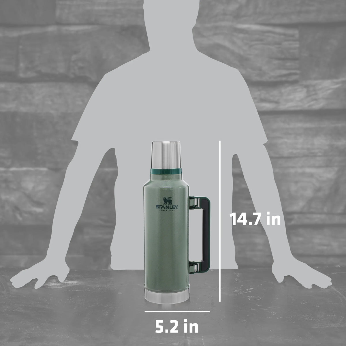 Stanley Classic Vacuum Insulated Stainless Steel Bottle, 2 qt