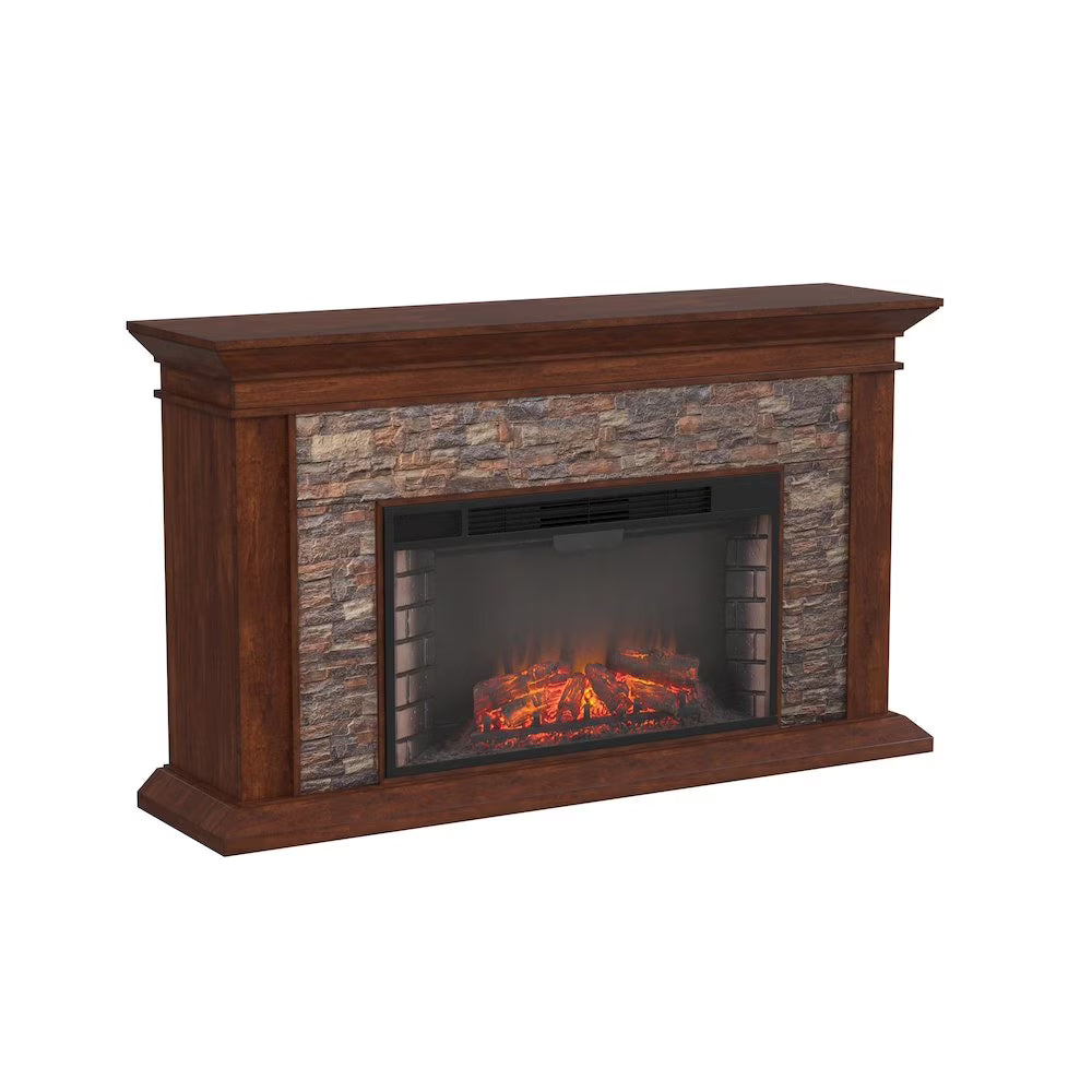 SEI Furniture Canyon Heights Faux Stone Electric Fireplace