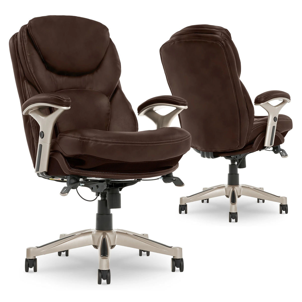 Serta Back in Motion Technology Fabric Executive Office Chair, Light Gray