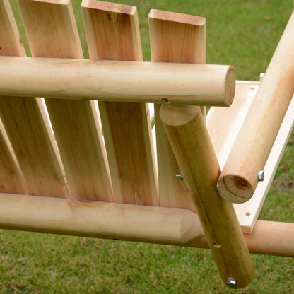Outsunny Wooden Swing Bench, Garden Swing Chair, Brown