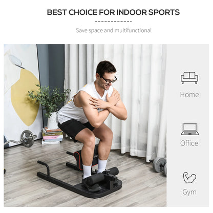 Soozier 3 in 1 Padded Leg Exerciser Push Up Sit Up Squat Machine Home Gym Fitness Equipment Yellow