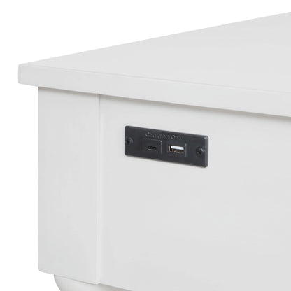 Pioneer Woman Harper Spindle Nightstand with USB Charging Ports, Adults and Teens, White Finish
