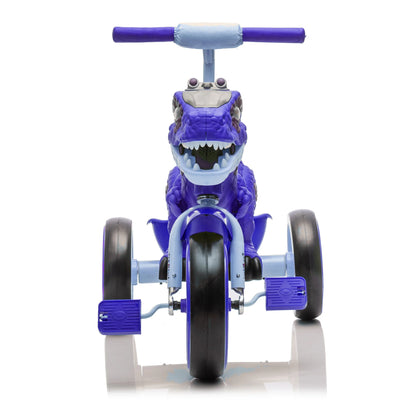 Xuanlur Kids Ride on Dinosaur Tricycle, Toddlers Kid Trike with Wide Flash Wheels, Anti-Slip Pedals, Rear Basket, Music & LED Lights, Toddler Bike Toys Gift for 3-6 Year Old Boys & Girls (Green)
