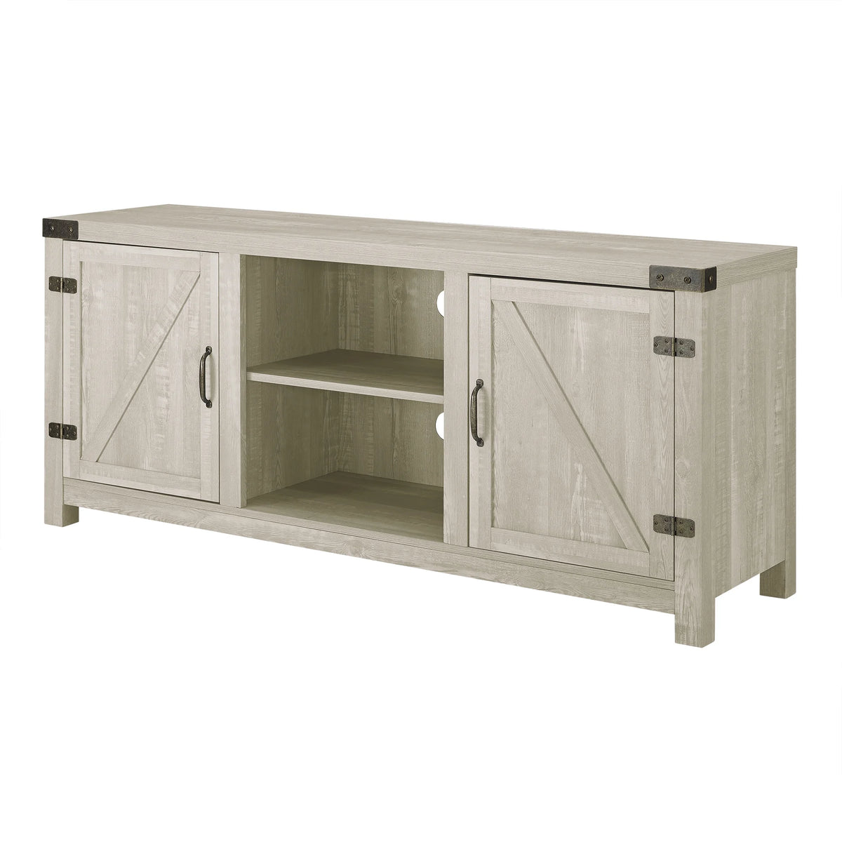 Walker Edison Modern Farmhouse Barn Door TV Stand for TVs up to 65", Grey Wash