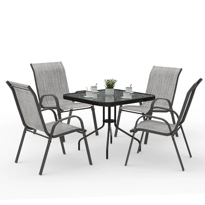 Amopatio Outdoor Dining Set of 5, Patio Table and Chairs Set