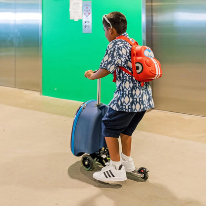 Kiddietotes Kid's Hard Shell Scooter Ride On Suitcase, Pink