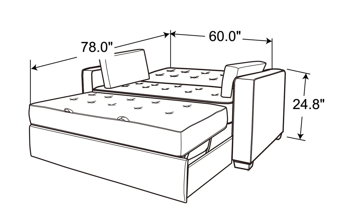 Serta Dream Convertibles Monroe Modern Polyester Convertible Queen Sofa Bed with Pillows Grey