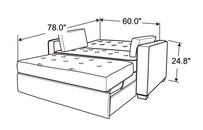 Serta Dream Convertibles Monroe Modern Polyester Convertible Queen Sofa Bed with Pillows Grey