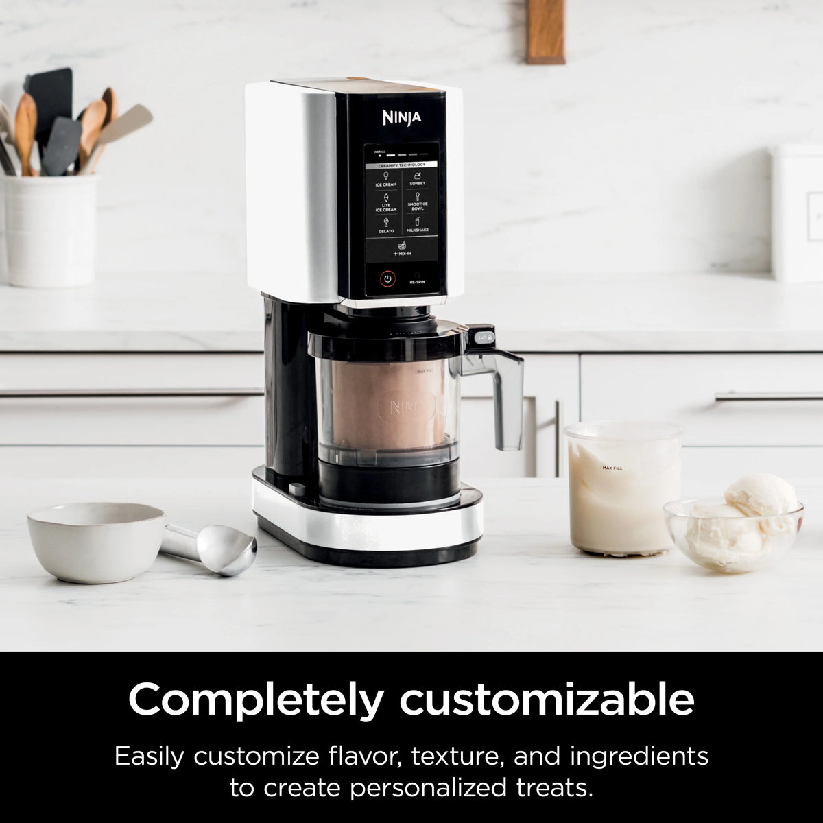 Ninja CREAMi, Ice Cream Maker and Frozen Treat Maker with 7 One-Touch Programs, NC300WMWH