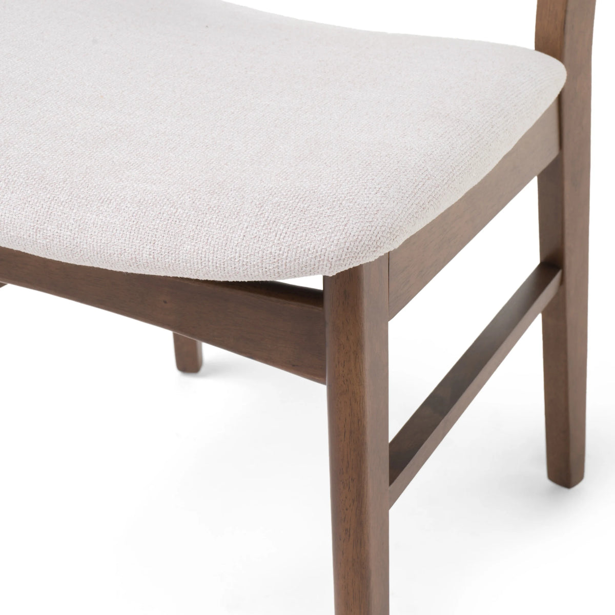 GDFSTUDIO Mid Century Modern Fabric Upholstered Rubberwood Dining Chairs, Set of 2, Dark Gray and Walnut